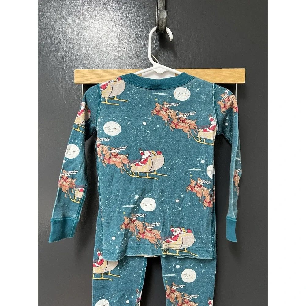 Hanna Andersson Sleigh Ride Pajama Set Christmas Organic Cotton Santa Sz 3